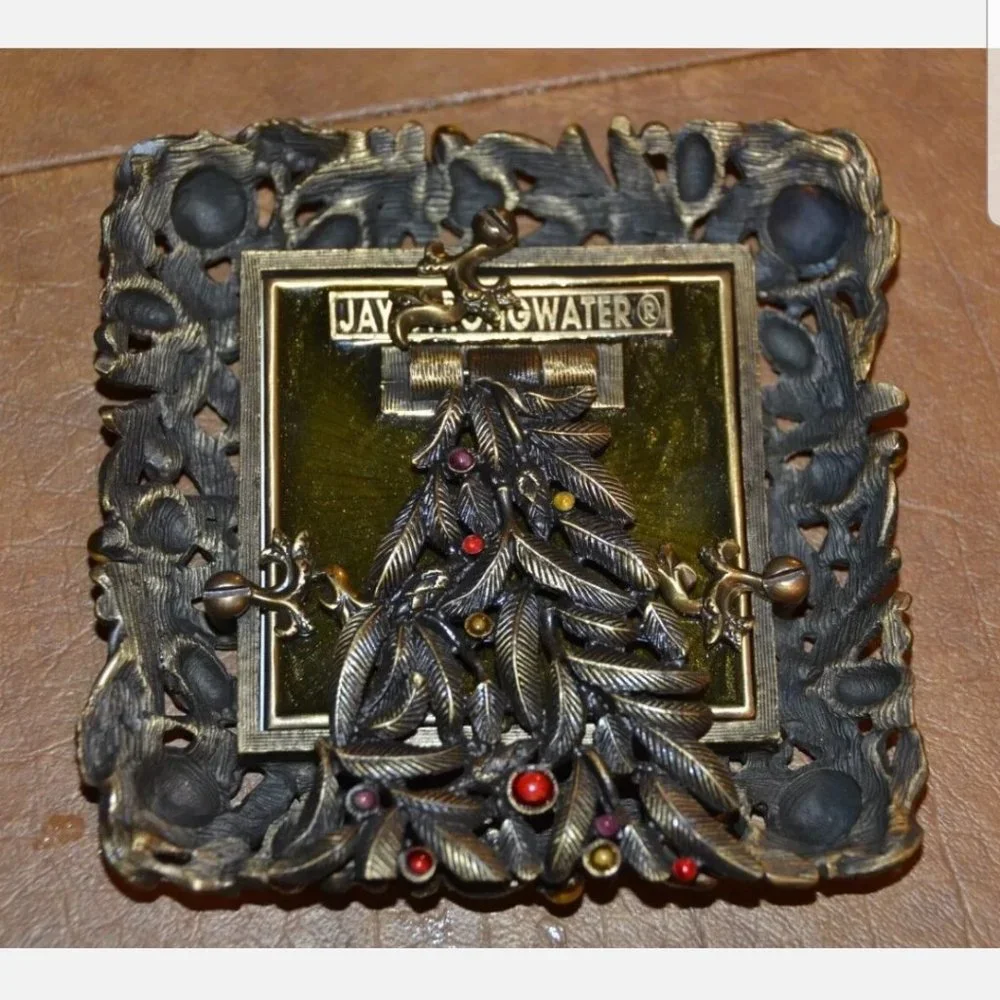 RARE EXQUISITE JAY STRONGWATER CHRISTMAS ORNAMENTS HOLIDAY GOLD CRYSTAL FRAME